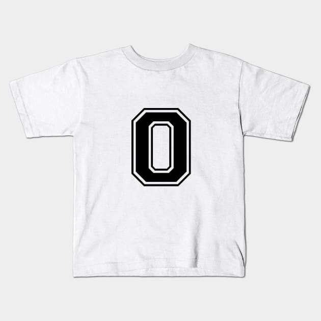 Initial Letter O - Varsity Style Design - Black text Kids T-Shirt by Hotshots